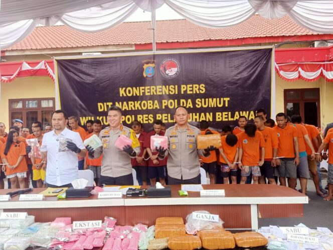 
					Polda Sumut dan Polres Belawan Ungkap 238 Kasus Narkoba, Sita 28 Kg Sabu dan Puluhan Ribu Ekstasi