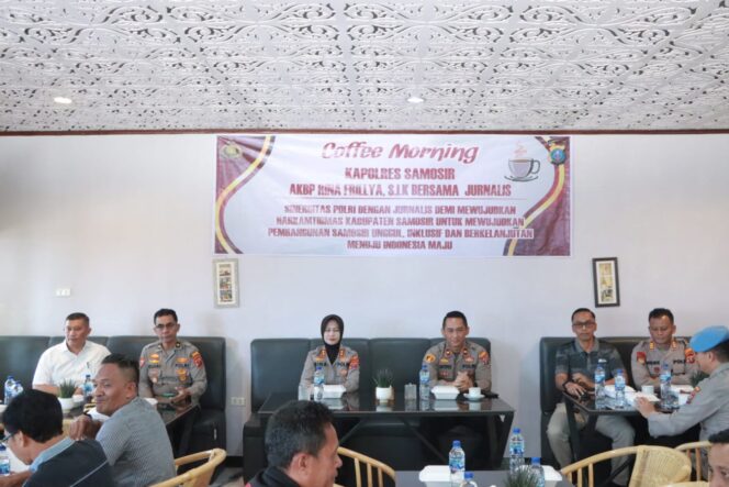 
					Coffee Morning Polres Samosir Bersama Jurnalis: Janji Sinergitas Terganjal Realitas Penegakan Hukum