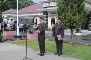 Pelaksanaan Upacara Hari Kesaktian Pancasila di Polres Serdang Bedagai