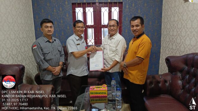 
					LSM KPK RI Resmi Terdaftar di Kesbangpol Kabupaten Nias Selatan, Sebagai Mitra Strategis di Pemerintahan