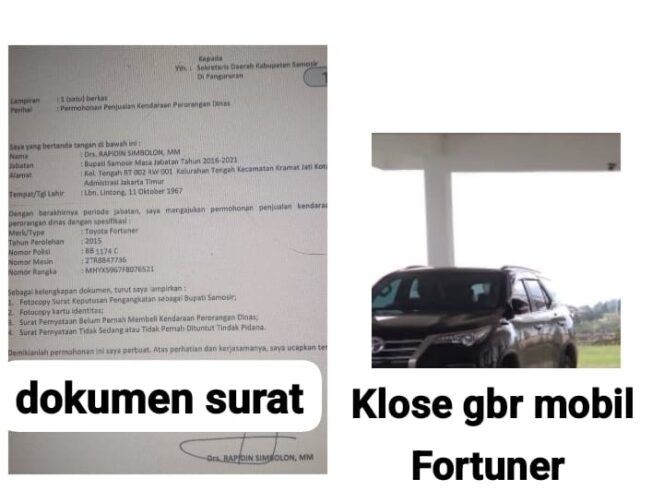 
					Viral di Media Sosial, Mantan Bupati Samosir Minta Mobil Dinas pada Pemkab Samosir Tuai Kritik Publik