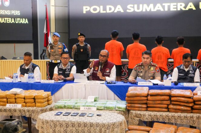 
					Selamatkan 813 Ribu Jiwa, Polda Sumut Gagalkan Peredaran 72 Kg Sabu dan 151 Kg Ganja