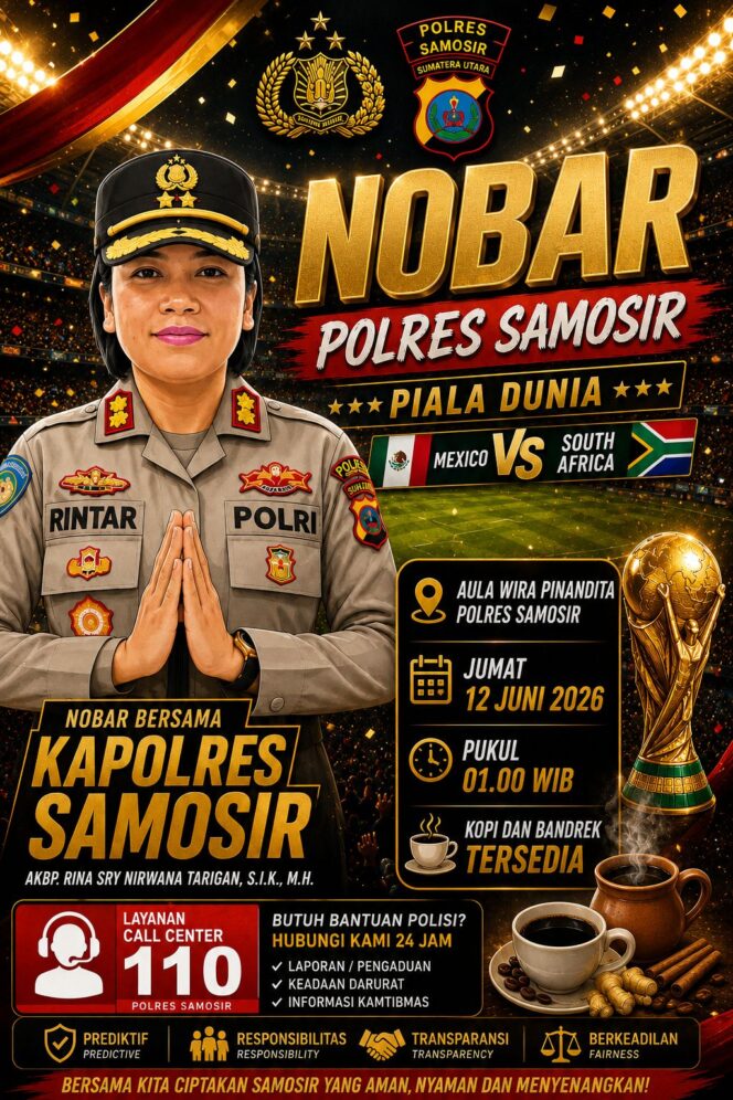 
					Bukan Sekadar Nobar, Polres Samosir Bangun Kedekatan dengan Masyarakat Lewat Kebersamaan