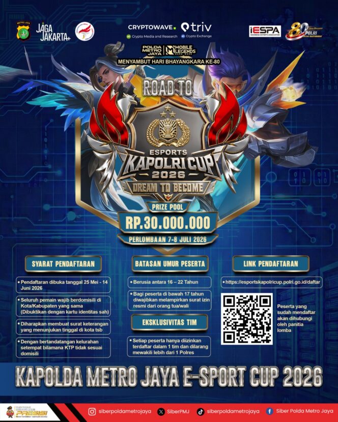 
					Polda Metro Jaya Gelar Road to E-Sport Tournament Kapolda Cup 2026, Wadah Prestasi Generasi Muda