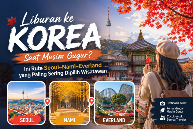 
					Liburan ke Korea Saat Musim Gugur? Ini Rute Seoul–Nami–Everland yang Paling Sering Dipilih Wisatawan