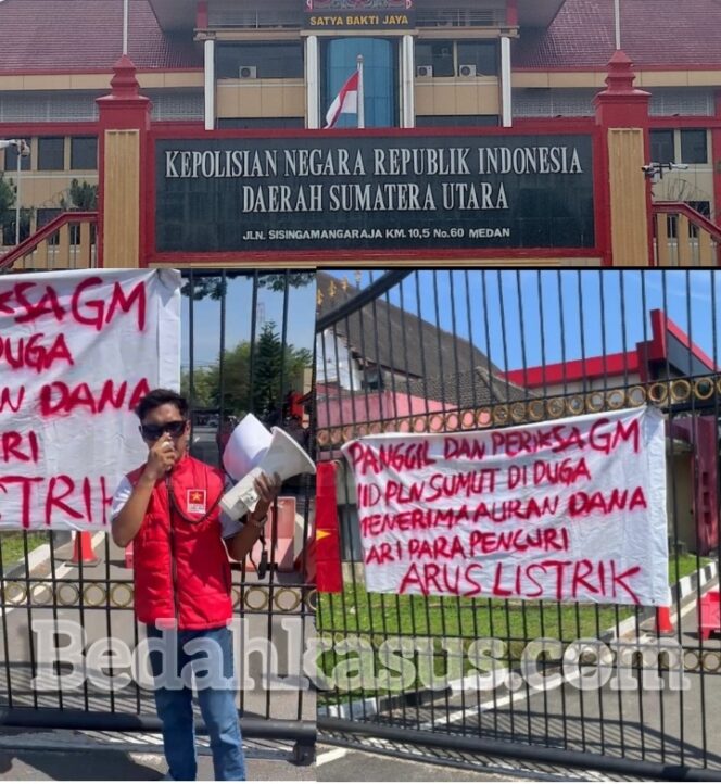 
					“Mahasiswa Geruduk Mapolda Sumut, Desak Usut Tuntas Dugaan Pencurian Listrik Tambang Bitcoin dan Periksa GM PLN UID Sumut”