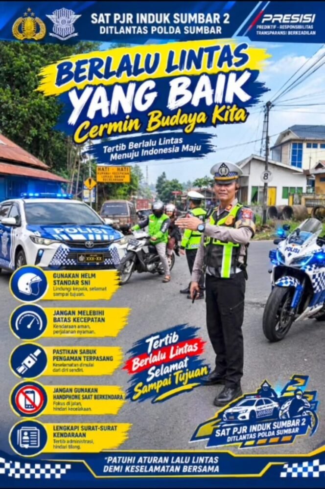 
					Sat PJR Induk Sumbar 2 Gencarkan Kampanye Keselamatan Berlalu Lintas, Ajak Masyarakat Jadikan Tertib sebagai Budaya